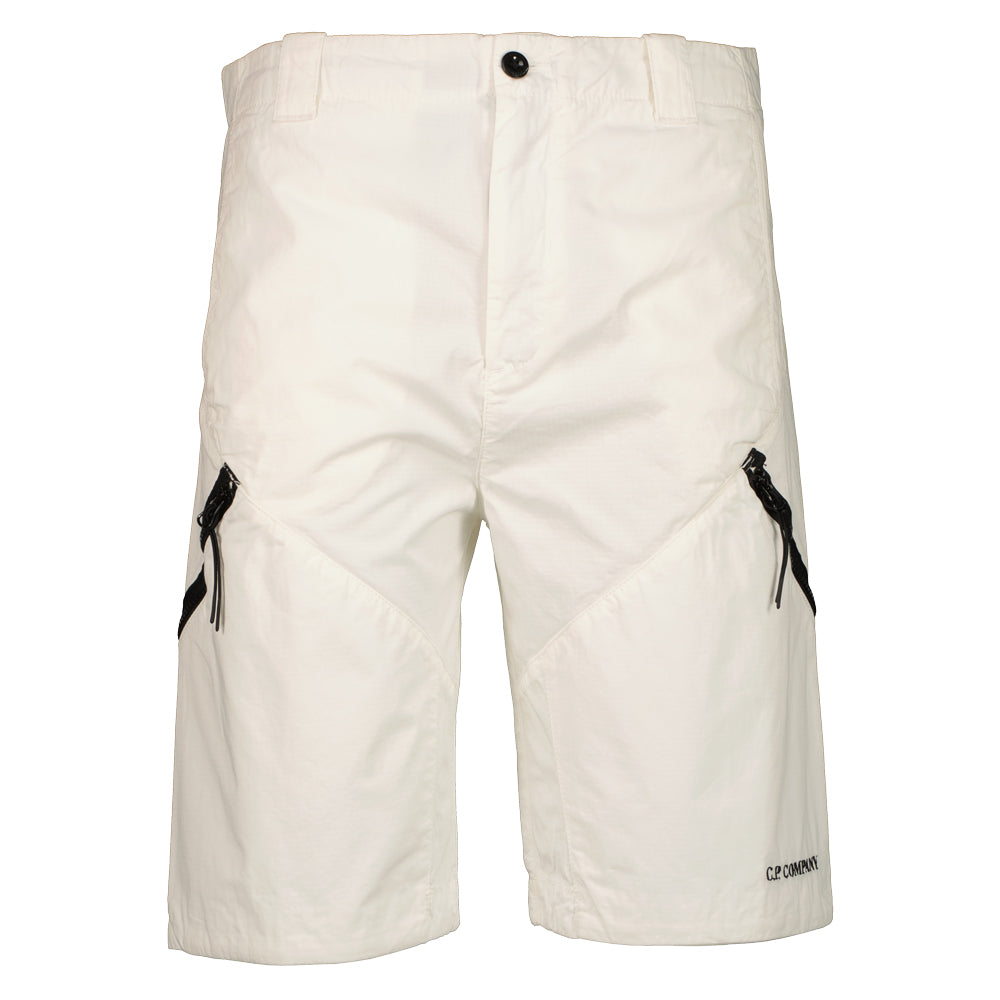 C.P. Company Rip Stop Cargo Bermudas Gauze White