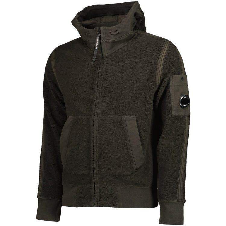 Polar Fleece Zip Up Hooded Lens Sweatshirt - Casual Basement