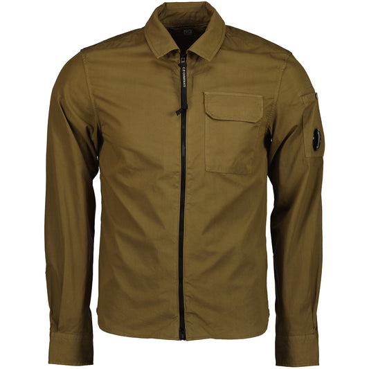 Gabardine Zip Up Lens Overshirt