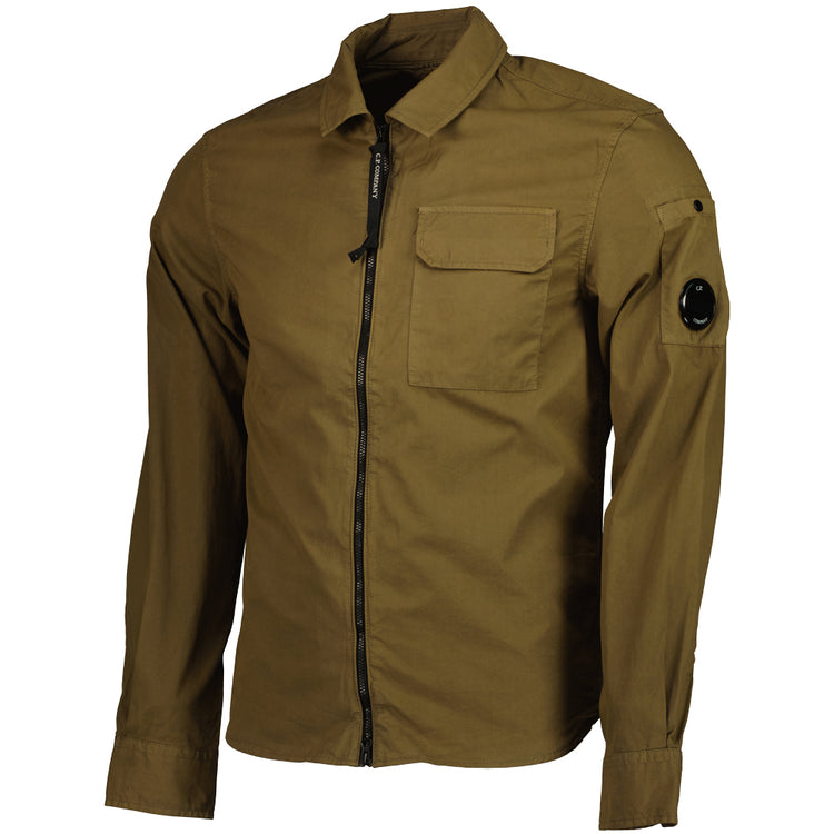 Gabardine Zip Up Lens Overshirt