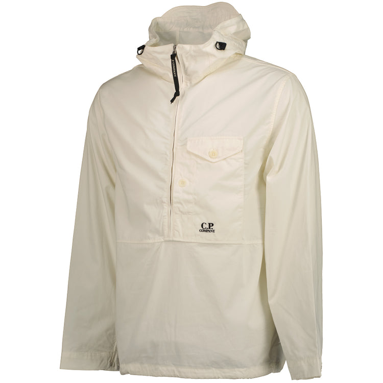 Gabardine Half Zip Hooded Overshirt