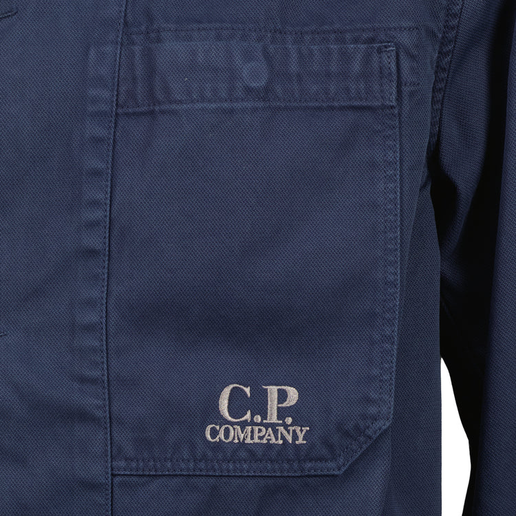 Military Twill Embroidered Logo Overshirt