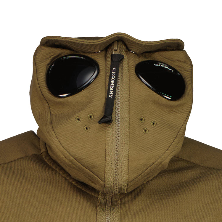 Hooded Explorer Goggle Zip Up Sweatshirt