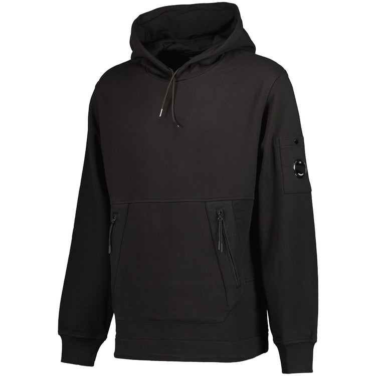 Diagonal Raised Fleece Lens Hoodie