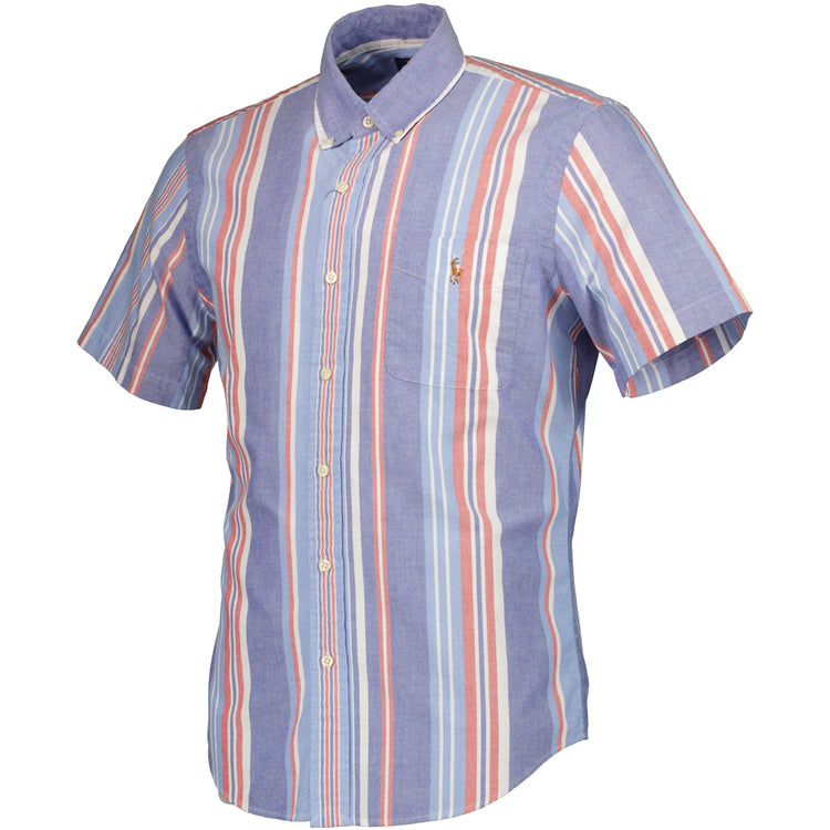 Short Sleeve Stripe Print Shirt - Casual Basement