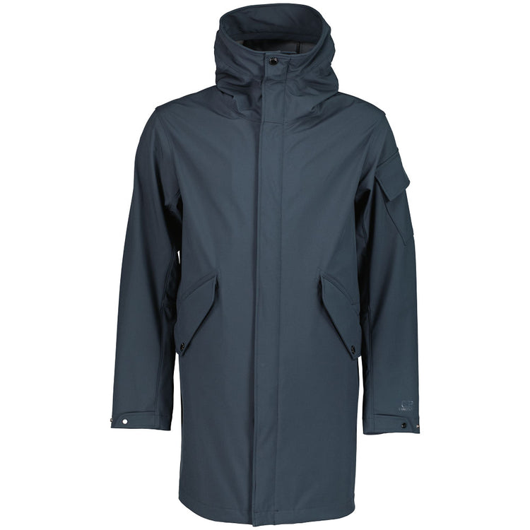 C.P. Company | C.P. Soft Shell Long Hooded Parka - Total Eclipse