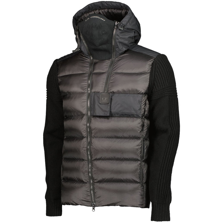 C.P. Company Hybrid D.D. Shell Knitted Down Jacket Black