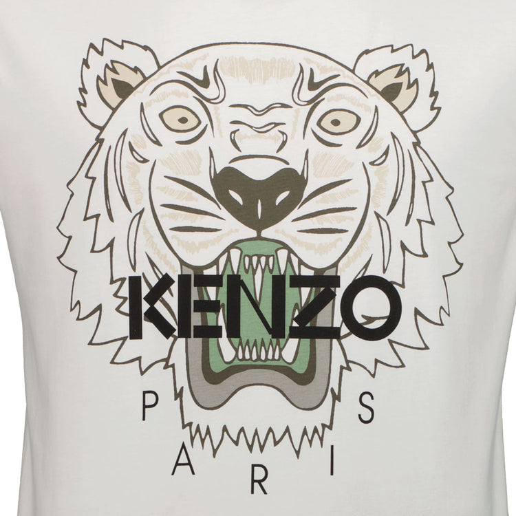 Shop the Men's White Kenzo Classic Black Tiger T-Shirt — LOVE LIFE