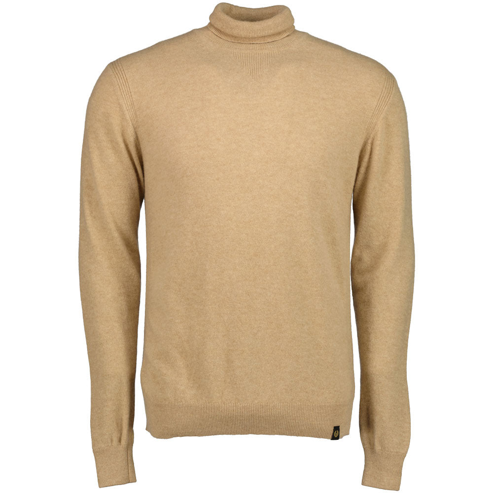 Belstaff | Engineered Roll Neck Jumper - Beige Melange